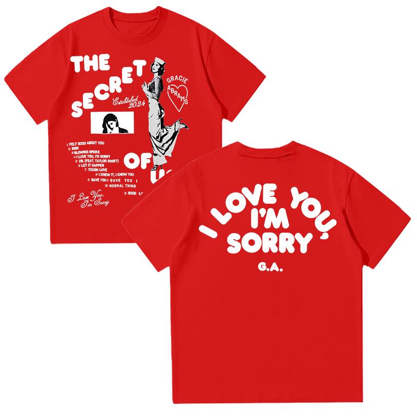 

Gracie Abrams The Secret of Us Graphic T-Shirt Women Cotton Casual Short Sleeves Top Fashion Hip Hop Harajuku Unisex Tee Clothes XXL