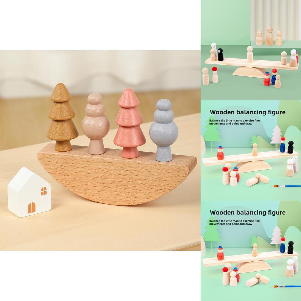 Wooden Balanced Stacked Building Blocks Children Puzzle Toy Set For Toddlers