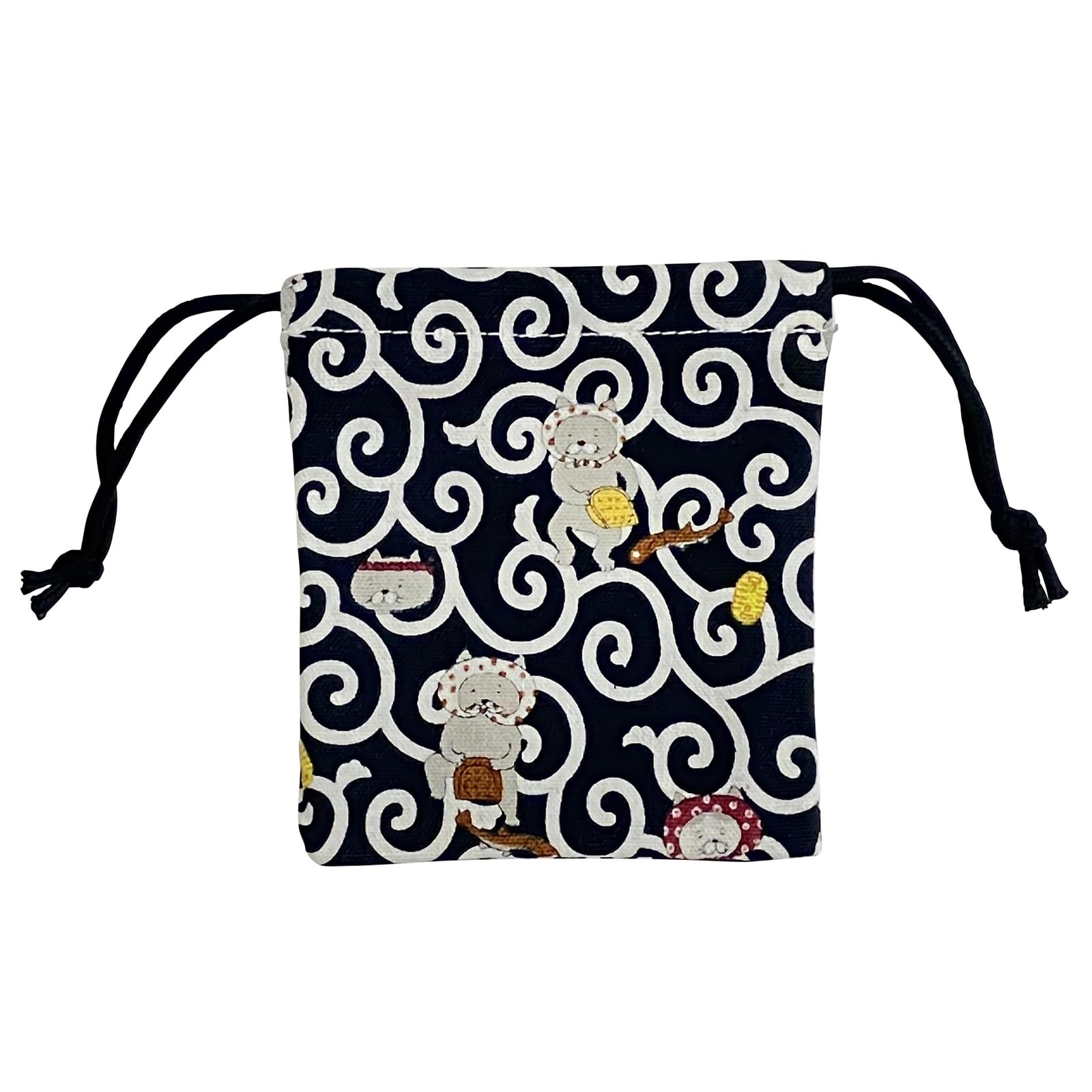 

Small Drawstring Mini Accessory Cosmetic Japanese Pattern Cat Accessory Made in Bag, Pouch, Case, Pouch, Bag, Japan, ki-192 (No-029)
