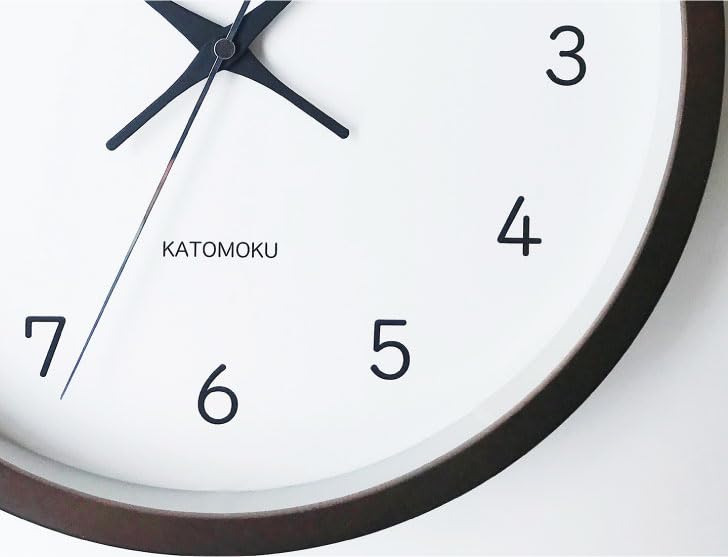 KATOMOKU Muku Clock 13 Brown Wall Clock with Continuous Second Hand km-104BR 306mm (quartz Clock)