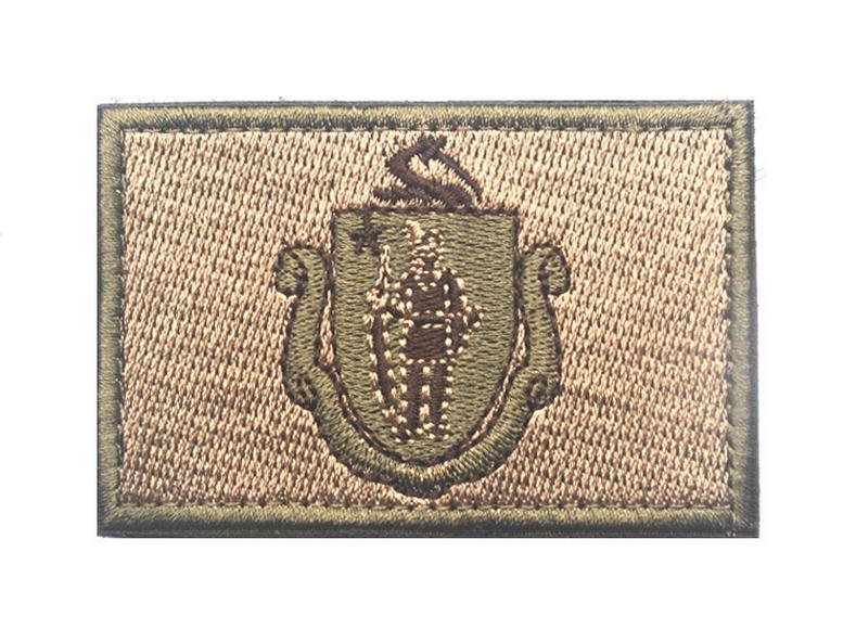 US State Flags Embroidered Patches: Michigan, Missouri, Nevada, Massachusetts with Velcro