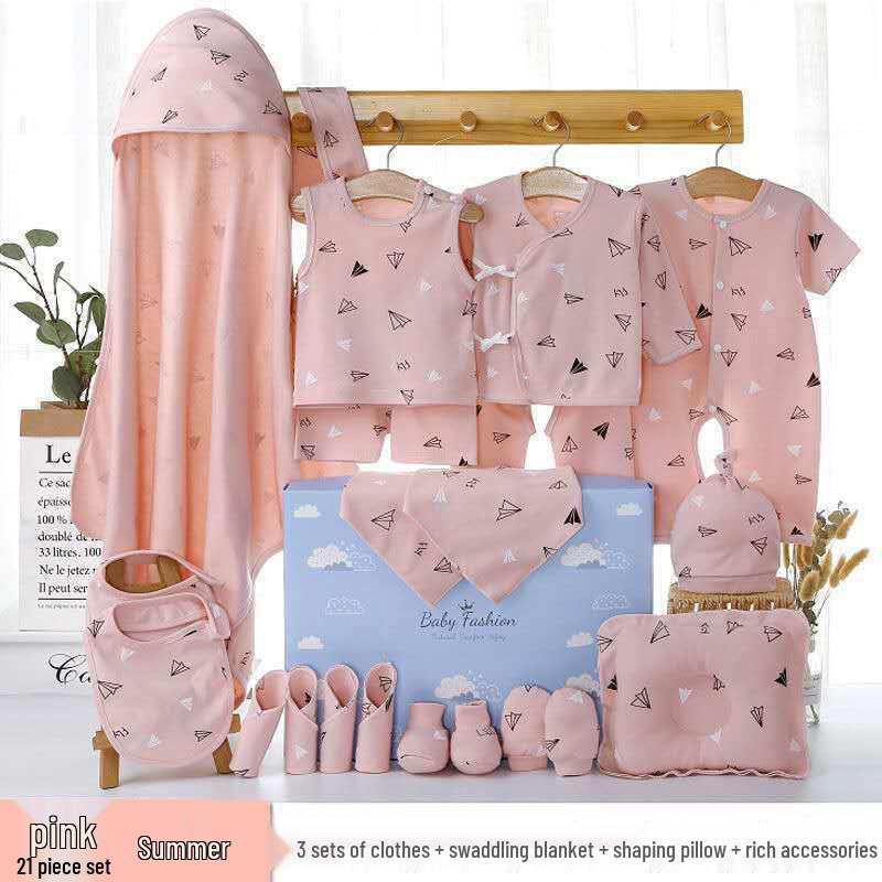 Pure Cotton Newborn Baby Gift Box: Spring To Autumn Essentials