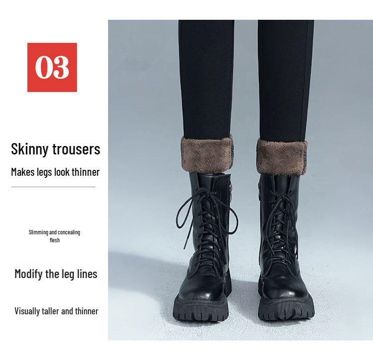 Women's Fleece-Lined High-Waisted Slimming Jeans – Winter Style, Versatile, Elastic, Slim-Fit Harem Pants