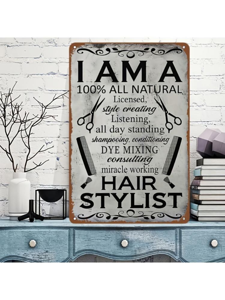 

2D 1PC I Am Hair Stylist Metal Wall Sculpture Sign BeautyHair Salon Decor Halloween Christmas Gift 20x30cm
