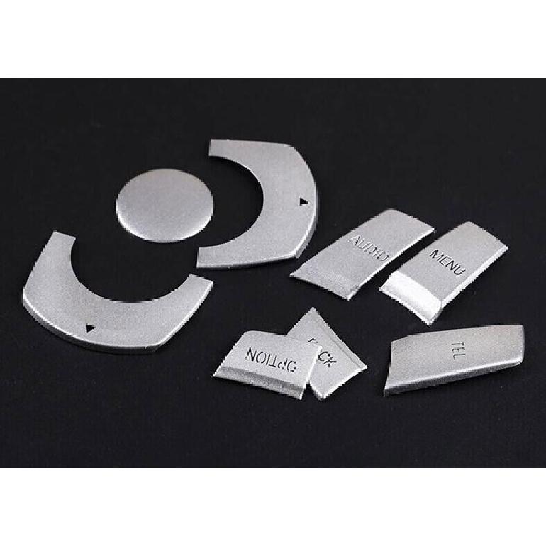 Silver Aluminum Middle Console Multimedia Button Sticker 11-17 For BMW 5 Series