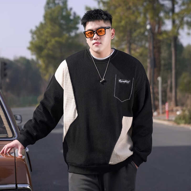 

Вязаный джемпер с круглым вырезом из мягкой ткани высокого качества, устойчивый к сминанию, мужской, уличный, спортивный, повседневный, дышащий, свободного кроя, модный, удобный, с длинным рукавом 8XL чёрный