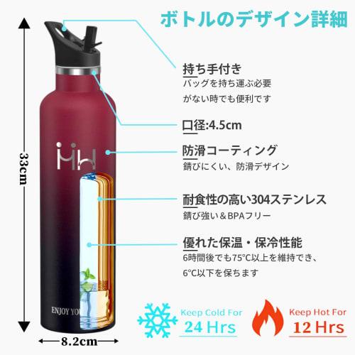 BOONSHAK 1000ml Stainless Steel Water Bottle with Straw, Carbonated, Direct Drinking, Double-Walled Design, Leak-Proof, Keeps Drinks Hot or Cold, 1 Li