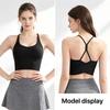 Women Stylish Cross Back Yoga Tank Top with One-piece Chest Pads, Elastic Comfort Workout Bra, Light Support Activewear for Sports and Outdoor