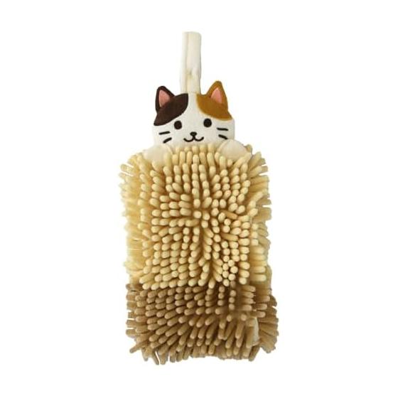 OKA Fundit Animal Mall Towel Cat Beige (Cute Cat Calico Towel)