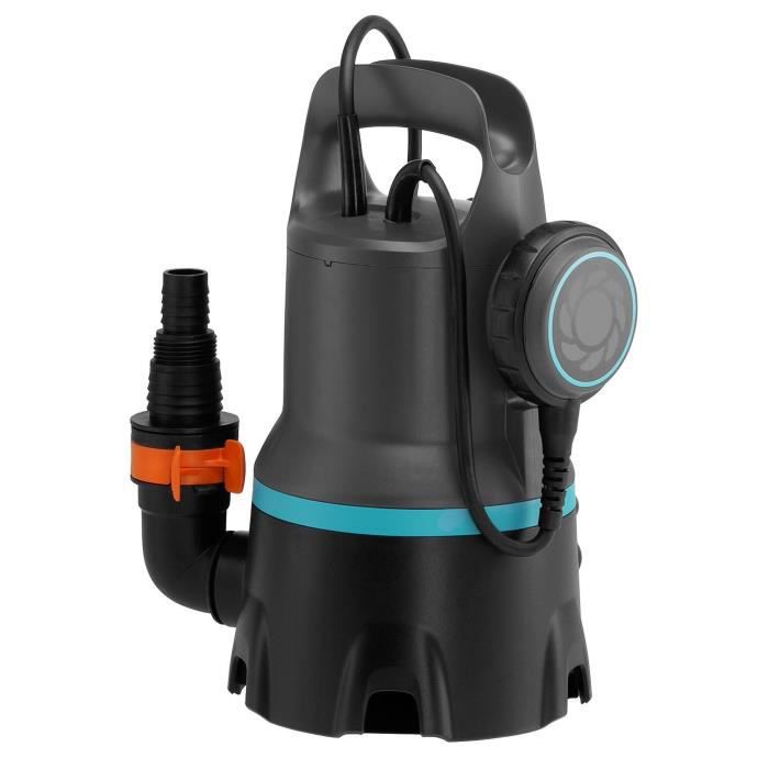 GARDENA Pompe d'évacuation eaux chargées 9000 – 300W – Débit max 9000l/h & pression max 0.6bar – Extension garantie 5 ans (9040-20)