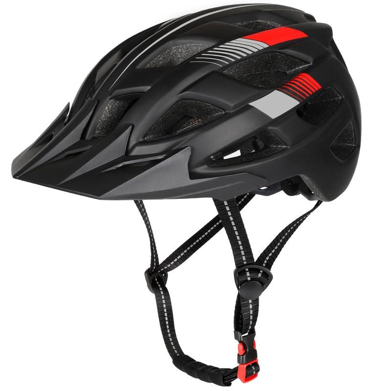Cycling Protective Gear Safety Helmet Adults One-Piece Molded Mountain Bike Road Half With Rechargeable Rear Light Large