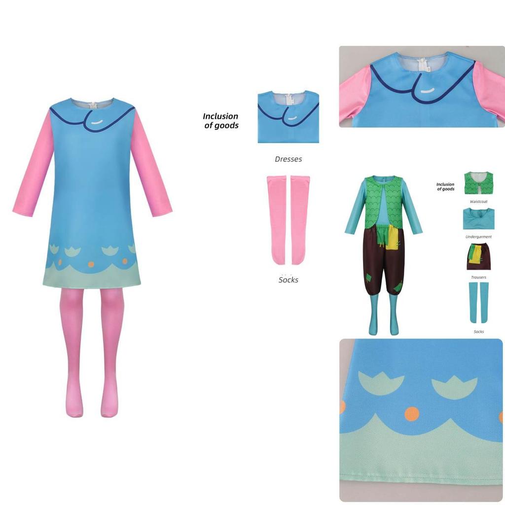 Costum Cosplay Trolls Drăguț de Fantezie Rochie Poppy Anime Halloween Ținută de Scenă