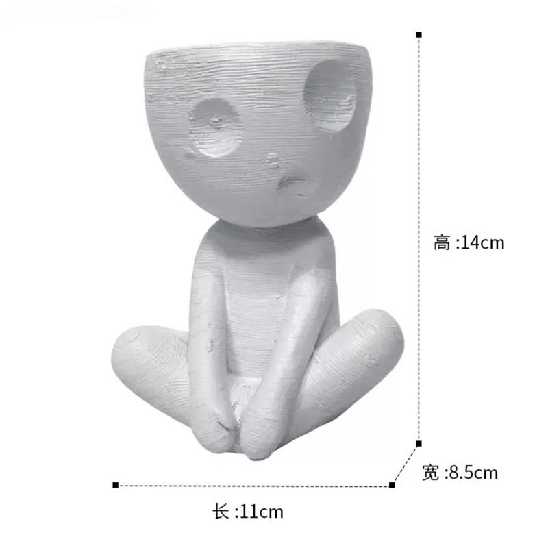 

Simple Quirky Cute Doll Flower Pot Decoration Creative Living Room Dried Flower Arrangement for Friend Gift