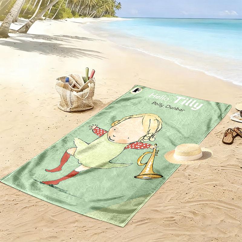 Tilly Friends Joy Print Beach Towel, Large Soft Quick Dry Towel for Beach Camping Swimming