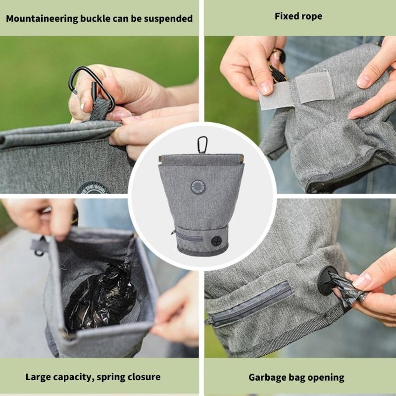 Pet Poop Bag Holder Waterproof Fabric Dog Poop Bag Dispenser Outdoor Walking Poop Bag Dispenser for Dog Training Running