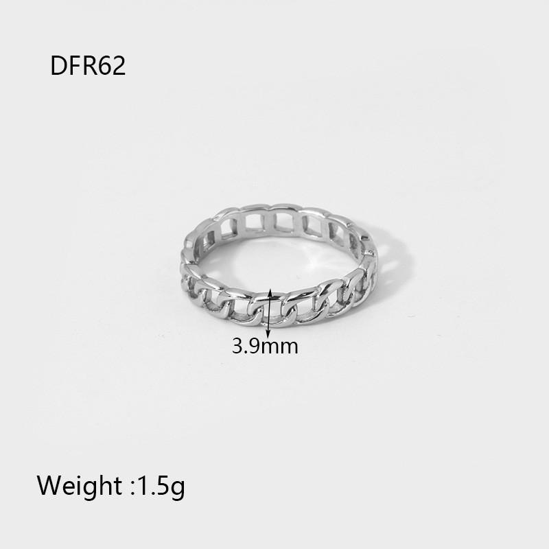 European and American INS Simple and Versatile Geometric Splicing Plain Ring Ring Ring Plated with 18K Gold Stainless Steel Waterproof Fashion