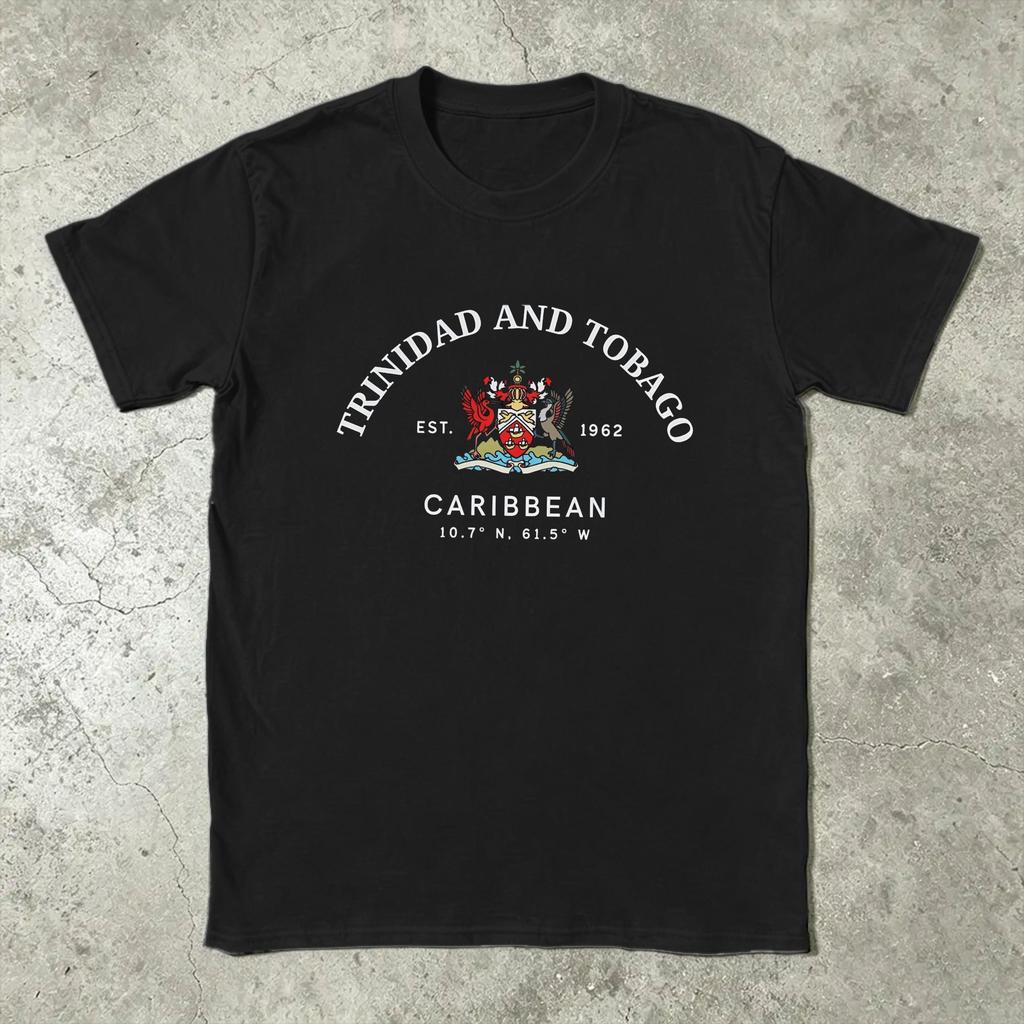 Casual T-Shirt Summer Trinidad And Tobago Flag Country Map Hip Hop T-Shirts  Cotton Tshirt for Men Aesthetic Top Tees