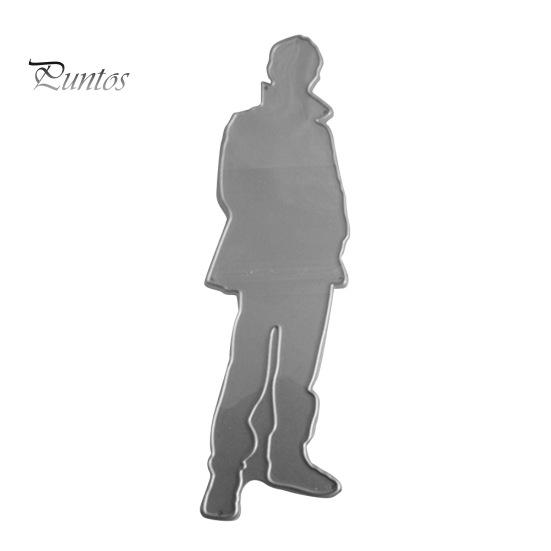 

Человек рисунок тень резки умирает DIY скрапбук бумажные карты ремесло перфоратор трафарет серебряный