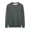 Men Fleece Lined Sweatshirt Long Sleeve Round Neck Thickened Pullover Warm Fall Winter Casual Sweatshirt for Street Work Daily Errands
