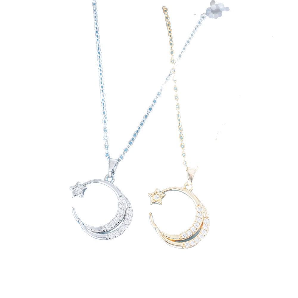 Zircon Sun, Moon, Flower Pendant Necklace - Versatile & Elegant Clavicle Chain
