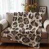 Vintage Brush Stroke Leopard Cartoon Anime Print Flannel Blanket Soft Warm Throw for Kids Bedroom Sofa Christmas Office Car