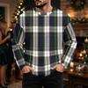 Men's Casual Loose Fit Neck Long Sleeve Top with Christmas Print, Winter Base Layer