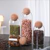 Barattolo Trasparente in Vetro con Tappo in Sughero per Cereali e Caffè
