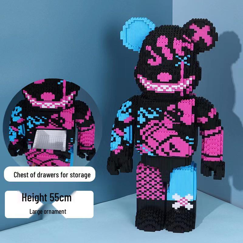 Girls' Compatible Lego: Violent Bear Building Block Series - Educational Micro-Block Interlocking Toys & Gifts