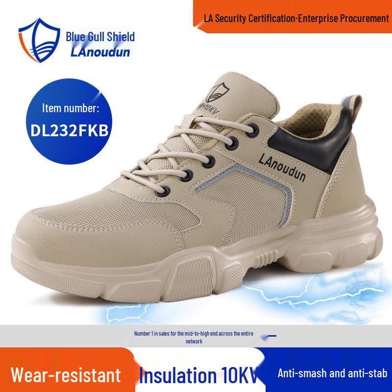 Blue Gull Shield Insulated Safety Shoes for Men - 10KV Electrician, Anti-Smash, Anti-Puncture, Carbon Fiber/Fiberglass Toe.