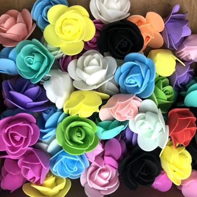 50pcs/bag Foam Fake Flower Roses Head Artificial Flowers or Scrapbooking Gift Box Diy Ideal for Wedding Scenes Versatile