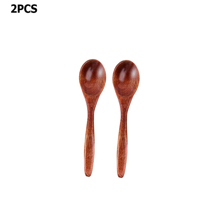 1~6PCS Wooden Spoons Non-Stick Honey Dessert Spoon Coffee Spoons Small Wooden Spoon Coffee Drink Stirrer Teaspoons Tableware