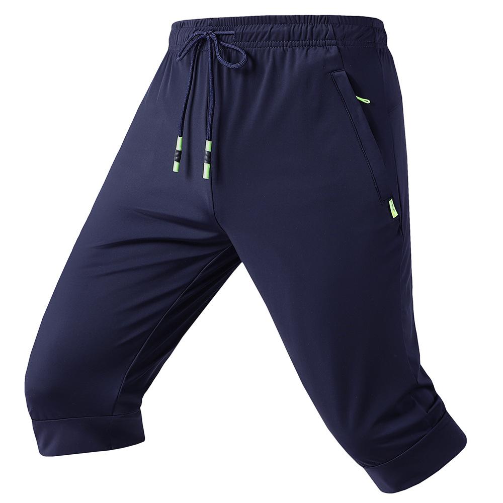 Zomer Hardlopen Los IJszijde Ritszak Zevenkwartsbroek Heren Dunne Casual Strand Over de Knie Rechte Shorts