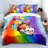 3Pcs Cartoon G-Gabbys D-D0Llhouse Print Bedding Set 1 Duvet Cover 2 Pillowcases For Adult And Children Luxury Gift Full Size