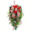 1 Stück Kreative Schleife Weihnachtsglocke Überkopf-Baum Rote Frucht Kiefernnadelgirlande, Geeignet für Außenbereich Zuhause Hochzeit Feiertagsparty Dekoration