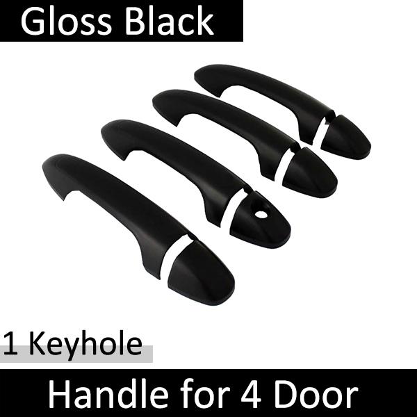 For Toyota Fortuner MK2 AN150 AN160 2015~ Luxuriou Gloss Black Outer Door Handle Cover Styling Sticker Trim Car Accessories