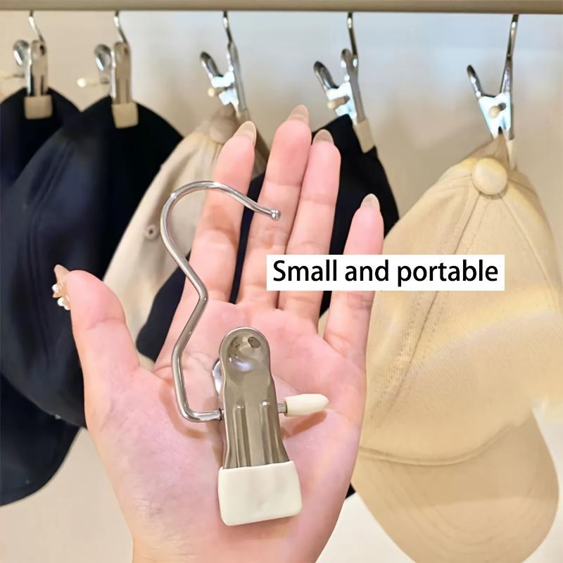 10pcs Multi-Use Metal Hook Clips - Portable Organizer for Hats, Shoes, Pants | Space-Saving Wardrobe & Closet Storage Solution