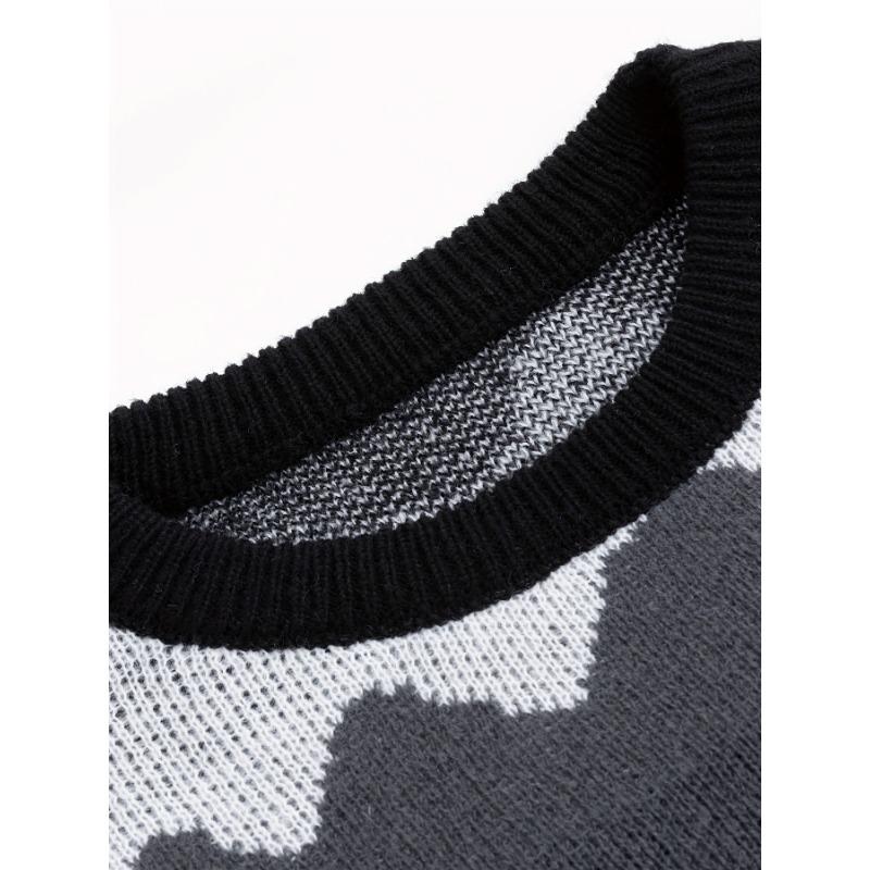 Autumn and Winter Round Neck Pullover Loose Retro Knitwear Men's Long-sleeved Fashion Tops
