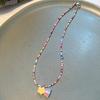 Fashionable Sweet Beads Necklace Short Choker Y2K Colorful Jewelry Pendant Necklace Rice Beads Material for Women Girls