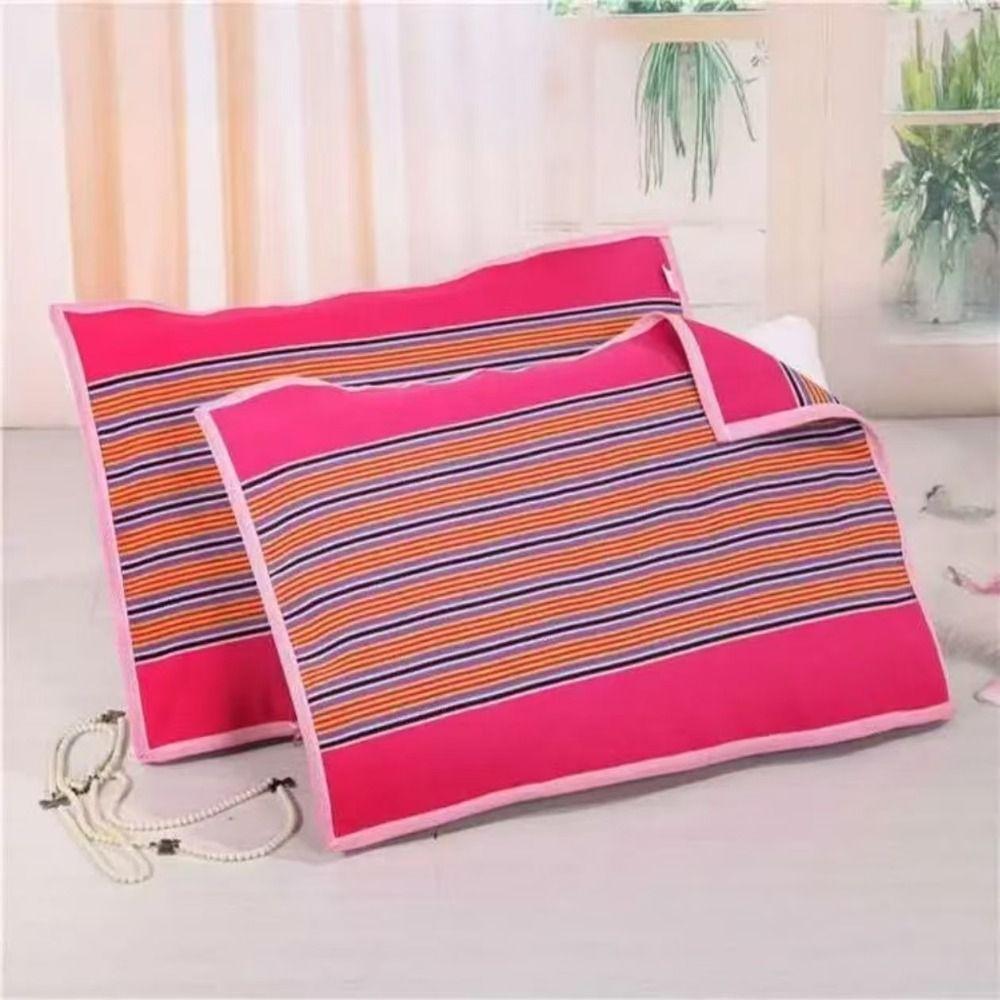 2Pcs Simple Thickened Thickening Pillowcase Colorful Breathable Striped Pillow Cover Soft Washable Cushion Cover Bedroom
