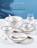 Nordic Style Ceramic Tableware Set: Couple's Rice Bowls & Plates for Two