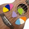 5Pcs 3.5mm Rainbow Felt Ukulele Picks, Soft Durable Thumb Picks for Acoustic, Electric, Bass & Multi-Instrument, Warm Tones  ZSY