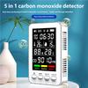 Intelligent Harmful Gas Alarm With Temperature Moisture Display Clock And Magnetic Back For Indoor Use