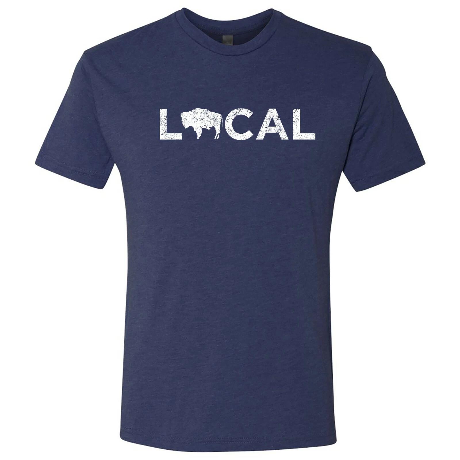 Wyoming Local - USA State Pride Canvas Triblend T Shirt - Vintage Navy 2XL