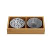 Nordic Style Bamboo & Ceramic Divided Dipping Dish Set