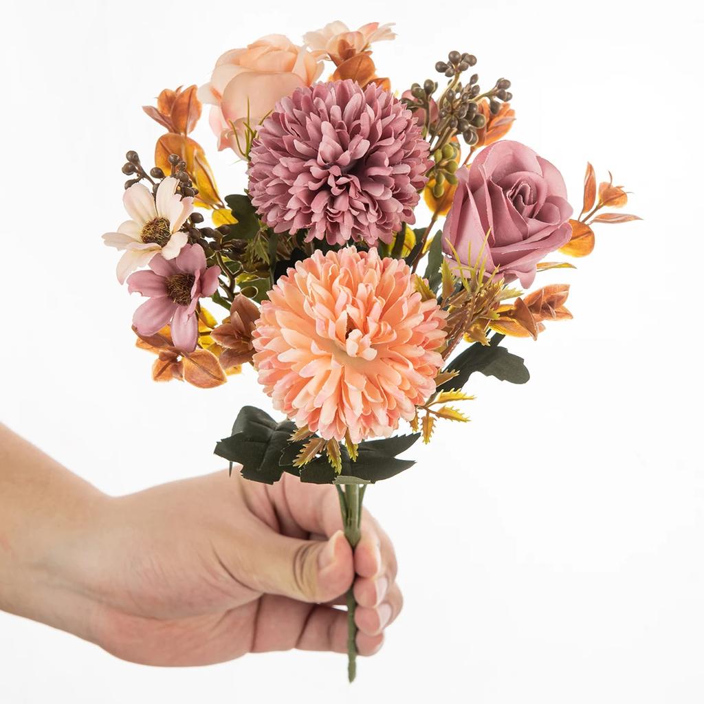 Silk Rose Artificial Flowers for Wedding Home Christmas Decoration Wreaths bridal bouque Dining table vase Photography props DIY