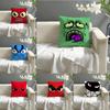 Pillow Case Cotton Linen Fabric Square Zipper Pillowcase Home Decorative Living Room Cartoon Expressions Of Angry Eyes 3