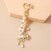 Cute Bowknot Love Heart Keychain Pearl Key Ring Pendants For Women Girls Handbag Decor Diy Handmade Key Chain Gifts