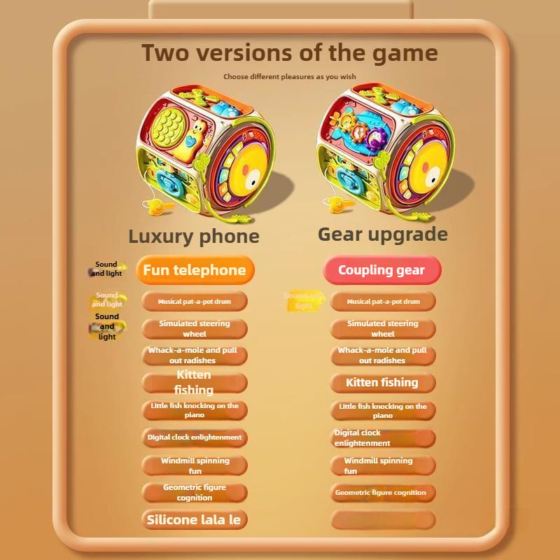 Baby Hand Drum Toy 0 1 Year Old 7 Baby 8 Months 3 9 6 Music Early Education Hexahedron Pat Drum