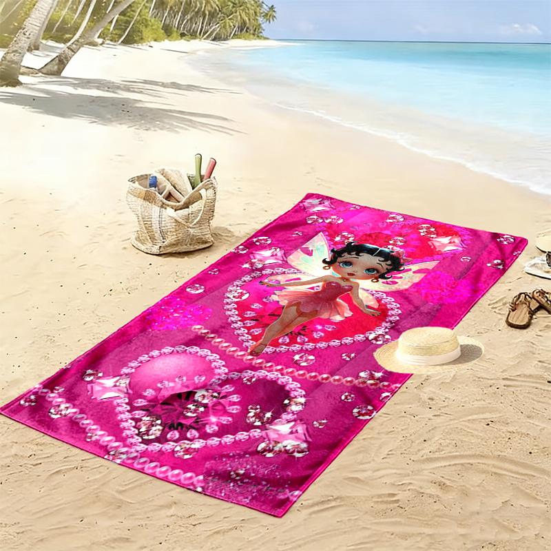 1pc Betty Boop Beach Towel, Outdoor Activities Perfect Summer Travel Supplies, As A Gift for Festivals