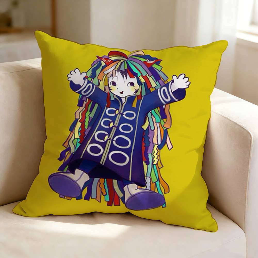KKikuo Mascot HHoshikun  Square DoubleSided Printed Pillow Case Bedroom Bedside Pillow Sofa Cushion Cover